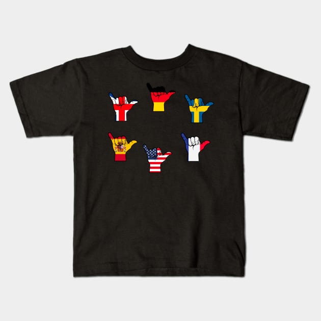 Shaka, flags of the world Kids T-Shirt by timegraf